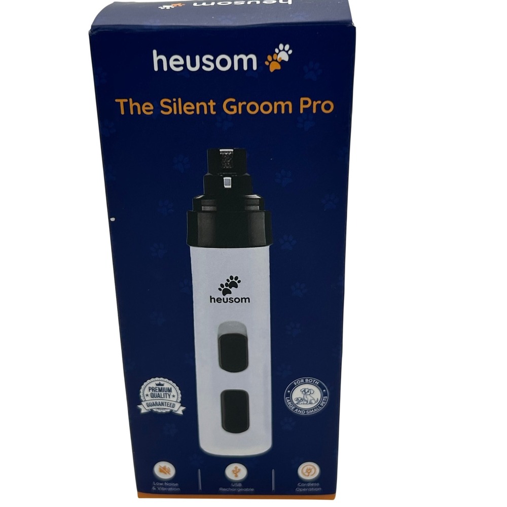 Heusom Silent Groom Pro ML-106 Pet Nail Grinder Cordless USB Rechargeable White